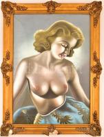 Jelzés nélkül: Női akt. Akvarell, papír. Üvegezett keretben 49x70 cm