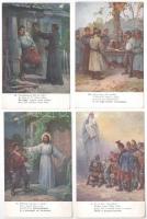 10 darabos képeslap sorozat: Első világháborús magyar katonai és vallásos művészlapok / WWI Hungaria...