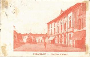 1917 Treviglio, Teatro Sociale / street view, theatre + Ospedale di Riserva Mortara (glue marks)