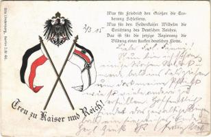 1915 Treu zu Kaiser und Reich! / WWI German patriotic military propaganda, German flags and coat of arms. Otto Lindenberg  (EK)