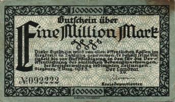 Német Birodalom/Weimari Köztársaság/Siegburg, Siegkreis 1923.8.2. 1000.000M T:III