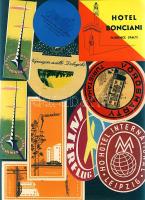 cca 1960-1970 10 db bőröndcimke