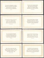 40 levelezőlap magyar költők műveiből kiszemelt idézetekkel saját tokban. Nyomtatta és kiadja Kner I...