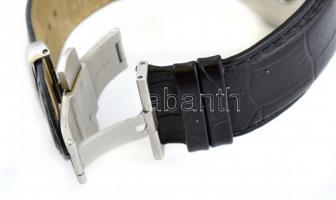 Tissot Automatic Chronograph óra fekete számlappal, jelzett, eredeti bőr szíjjal, működő, jó állapot...