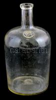 1 1/4 literes üveg palack, kopásnyomokkal, m: 22 cm