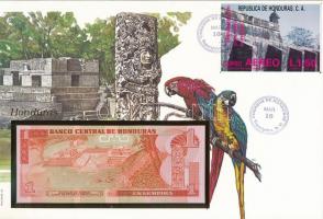Honduras 1989. 1L felbélyegzett borítékban, bélyegzéssel T:I Honduras 1989. 1 Lempira in envelope with stamp and cancellation C:UNC