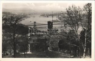 1932 Budapest, Dunai látkép, Lánchíd