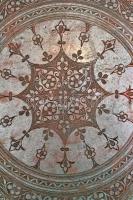 Nagyméretű díszes fém tálca kopásokkal, 46x66,5 cm