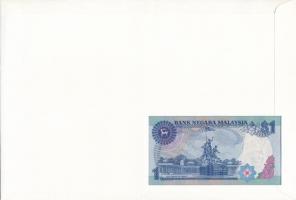 Malajzia 1981-1983. 1R felbélyegzett borítékban, bélyegzéssel T:I 	
Malaysia 1981-1983. 1 Ringgit i...