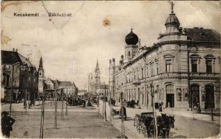1916 Kecskemét, Rákóczi út, zsinagóga, piac (EB)
