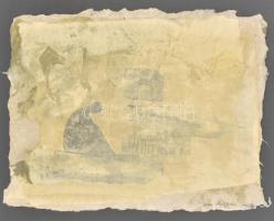 Nádas Alexandra (1974-): Kötődések I. 2002. merített papír. 34x23 cm Üvegezett keretben