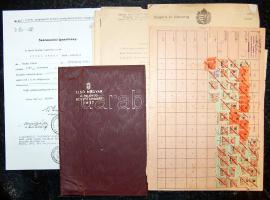 1910-1945 17 db vegyes érdekes irat: benne számazási igazovány 1918-as szavazólap