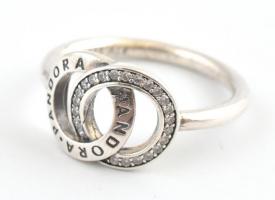 Ezüst(Ag) dupla körös gyűrű, Pandora jelzéssel, méret: 54, bruttó: 2,88 g