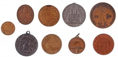 9db-os emlékérem- és zseton tétel, közte Ausztria 1888. "Mária Terézia császárnő emlékműve Bécs...