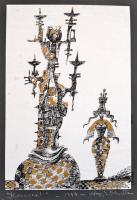 Nagy S Gabriella (1968): Karnevál. Szitanyomat. Jelzett. 34x23 cm