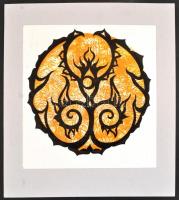 Jelzés nélkül: Arc. Akril, papír. 33x33 cm