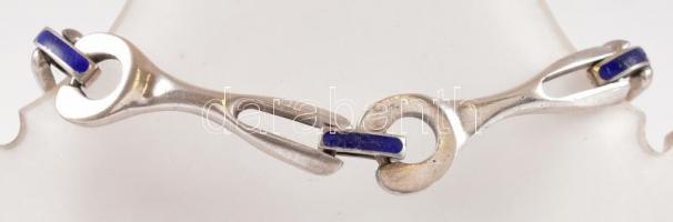 Ezüst(Ag) zománcozott karkötő, jelzett, h: 18 cm, bruttó: 23,2 g
