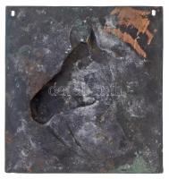 DN "Lóverseny" öntött Br plakett, két lyukkal a rögzítéshez (522g/194x183mm) T:1- / Hungar...