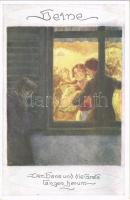 1920 Heine Die Hans und die Grete tanzen herum art postcard. B.K.W.I. 391-6. artist signed