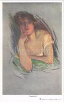 1920 Cherries. Lady art postcard. Reinthal & Newman No. 510. s: Lou Mayer