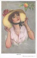 1920 Peaches. Lady art postcard. Reinthal & Newman No. 512. s: Lou Mayer
