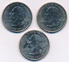 Amerikai Egyesült Államok 2006P 1/4$ "50 állam - Észak-Dakota" Cu-Ni + 2006P 1/4$ "50...