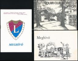 Fa borítású, soproni jegyzetfüzet, benne meghívók, üdvözlőlapok, Sopronnal kapcsolatban, ex librisek...