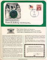 USA 1979. 1$ "Susan B. Anthony" tiszteletére kiadott pénz + 1939-es bélyeg elsőnapi borítékon, díszkiadásban!