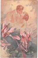1921 Romantic couple. Lady art postcard. Serie 1042-3. artist signed (EK)