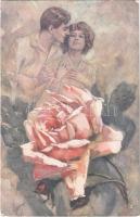 1921 Romantic couple. Lady art postcard. Serie 1042-5. artist signed (EK)