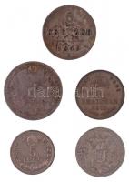 Ausztria 1849A 6kr Ag + 1859A 5kr Ag "Ferenc József" + 1869. 10kr Ag "Ferenc József&q...