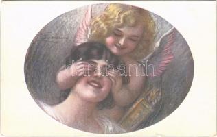 1917 Lady art postcard. B.K.W.I. No. 698-3. s: Guezzoni (EK)