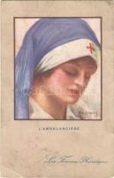 LAmbulanciere / French lady art postcard. Les Femmes Heroiques. Visé Paris No. 39. s: Em. Dupuis (EB)