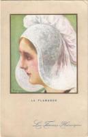 La Flamande / French lady art postcard. Les Femmes Heroiques. Visé Paris No. 37. s: Em. Dupuis (EB)