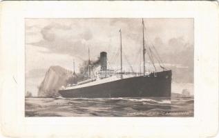 Carpathia kivándorlási hajó a Gibraltarnál / RMS Carpathia Cunard Line transatlantic passenger steamship s: Randall (kopott sarkak / worn corners)