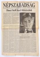 1993 Népszabadság. 1993. dec. 13. 51. évf., 290. sz. Benne Antall József (1932-1993) miniszterelnök halálhírével.