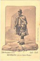 1809-1909 Jahrhundertfeier. Speckbacher und sein Sohn Anderl / Josef Speckbacher, leading figure in the rebellion of the Tyrol against Napoleon, with his son. Verlag Johann Nebel. Centenary celebration art postcard (fa)