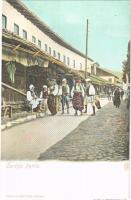 Sarajevo, Carsija Partie / street view, market vendors, marketplace. Verlag v. Albert Thier