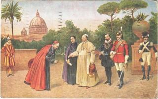 1920 S. S. Pio XI e la sua Corte nei Giardini Vaticani / Pope Pius XI and his Court in the Vatican Gardens (EK)