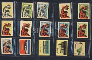 435 darabos magyar gyufacímke-gyűjtemény mappában