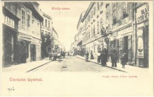 1906 Győr, Király utca, Kovacsics Anna üzlete, Szálloda a Bárányhoz. Berecz Viktor kiadása
