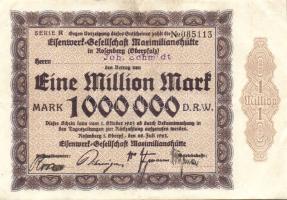 Német Birodalom/Weimari Köztársaság/ Rosenberg i. Oberpfalz/Eisenwerk-Gesellschaft 1923.7.28. 1000.0...