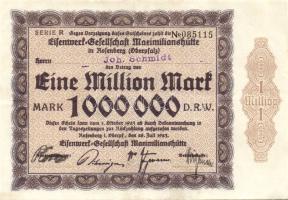 Német Birodalom/Weimari Köztársaság/ Rosenberg i. Oberpfalz/Eisenwerk-Gesellschaft 1923.7.28. 1000.0...