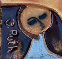 Ruth Faktorowicz (1937-) izraeli keramikus: Az Élet. Nagy méretű kerámia fali kép Jelzett. 13x90 cm ...