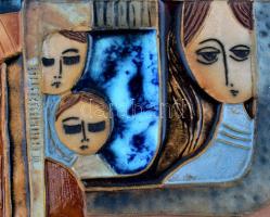 Ruth Faktorowicz (1937-) izraeli keramikus: Az Élet. Nagy méretű kerámia fali kép Jelzett. 13x90 cm ...