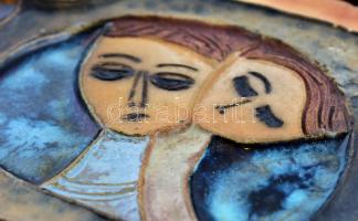 Ruth Faktorowicz (1937-) izraeli keramikus: Az Élet. Nagy méretű kerámia fali kép Jelzett. 13x90 cm ...