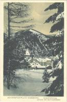 1928 Semmering, Wintersportplatz, Hotel Erzherzog Johann mit Sonnwendstein / winter sport resort, hotel