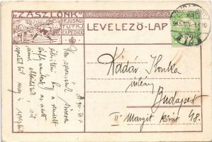 1915 "Zászlónk" Ifjúsági Tutaj expedíció Manin szoros Zaszkalje felől. Cserkész művészlap ...