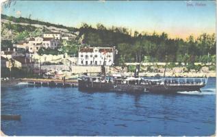 1923 Ika, Ica (Abbazia, Opatija); Hafen / kikötő, gőzhajó / port, steamship (EM)