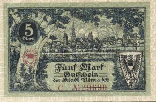 Német Birodalom/Császárság/Ulm 1918.10.22. 5M hivatalos érvénytelenítéssel T:I